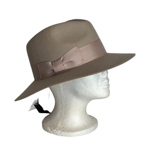 MORGAN & TAYLOR Women’s Fedora Hat 100% Australian Wool Beige - Picture 1 of 8